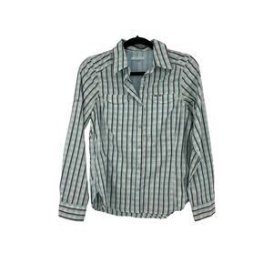 Columbia Shirt Womens XS Silver Ridge Lite Plaid Long Sleeve Button Up Blue Mint